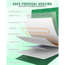 Outdoor Heating Pad for Large Dogs - Pet Electric Heating Pad, Temperature Control, Waterproof Safe, Heated Mat for Dog House, Suitable for Stray Cats and Large Dogs, Green 23.6"X35.4"