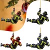 Fireman Christmas Tree Decorations 4 Pieces, Fireman Christmas Decorations with