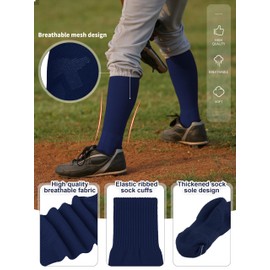 Gnodio 2 Pairs Baseball Socks and Belt Cotton Adjustable Youth Baseball Softball Socks Belt for Boys Girls