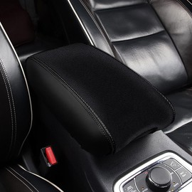 TDOFYH Car Center Console Armrest Cover for Jeep Grand Cherokee 2011-2020 2021 Accessories Arm Rest Box Pad Console Lid Protection Saver for Grand Cherokee Console Cover (Black line)