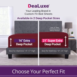 Queen Fitted Sheet Only Deep–Pocket – Extra Deep Pocket Queen Fitted Sheet – 21” Fitted Sheets Perfectly Fit 17”–23” Deep Mattress & Toppers – Lovely Joyful Feel – 1 Bottom Sheet Queen Size – Burgundy
