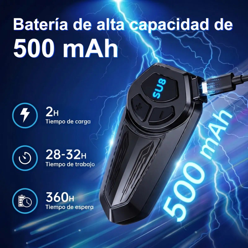 Auriculares Bluetooth Su8 Para Casco Audifono De Moto Ipx6