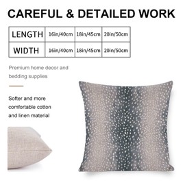 POMOTER Antelope Pillow Covers, Square Fawn Animal Blue Antelope Print Modern Accent Linen Throw Pillow Covers Cushion Case Sham for Couch Bed Home Sofa Decorative 16"x16"