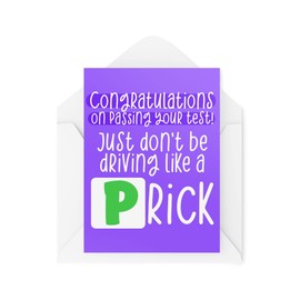 Funny Novelty Greeting Cards | Congrats On Passing Your Test | Passed Driving Test Driving Lessons 17 New Driver Funny Joke | CBH1230