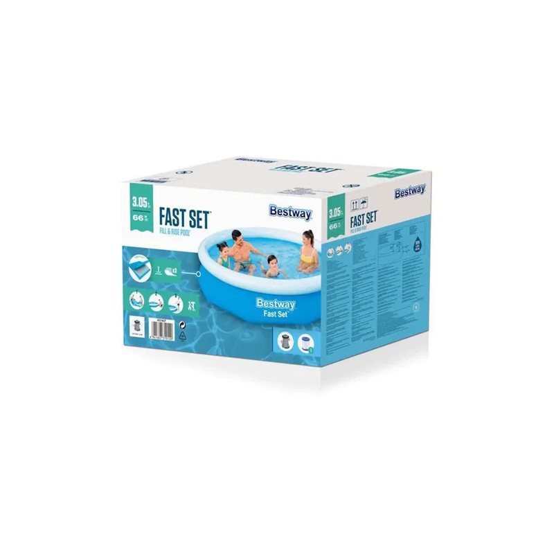 Alberca Piscina Semi Inflable Con Bomba Filtro Set Bestway Color