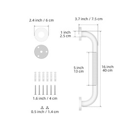12 Inch Oil Rubbed White Shower Grab Bar w/Anti Slip Grip, ZUEXT Stainless Steel Bath Grab Bar,Bathroom Balance Bar, Wall Mount Safety Handrail Support, Handicap Injury Elderly Senior Assist Handle