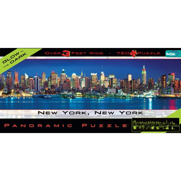 Buffalo Games Panoramic Puzzle, New York City Glow in the Dark - 750pc Jigsaw Puzzle