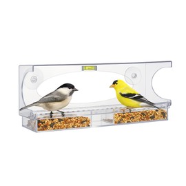North States Nature's Yard - Large Clear Choice Window Bird Feeder: Strong Suction Cup Bird Feeder for Window Viewing, Holds 1 Pound of Seed