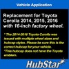 HubStar Replacement for Toyota Corolla 2014, 2015, 2016 Hubcap, Premium