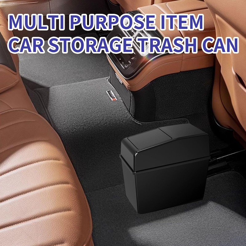 Jitrendo 1 Pcs Black Car Trash Can, Car Trash Bin
