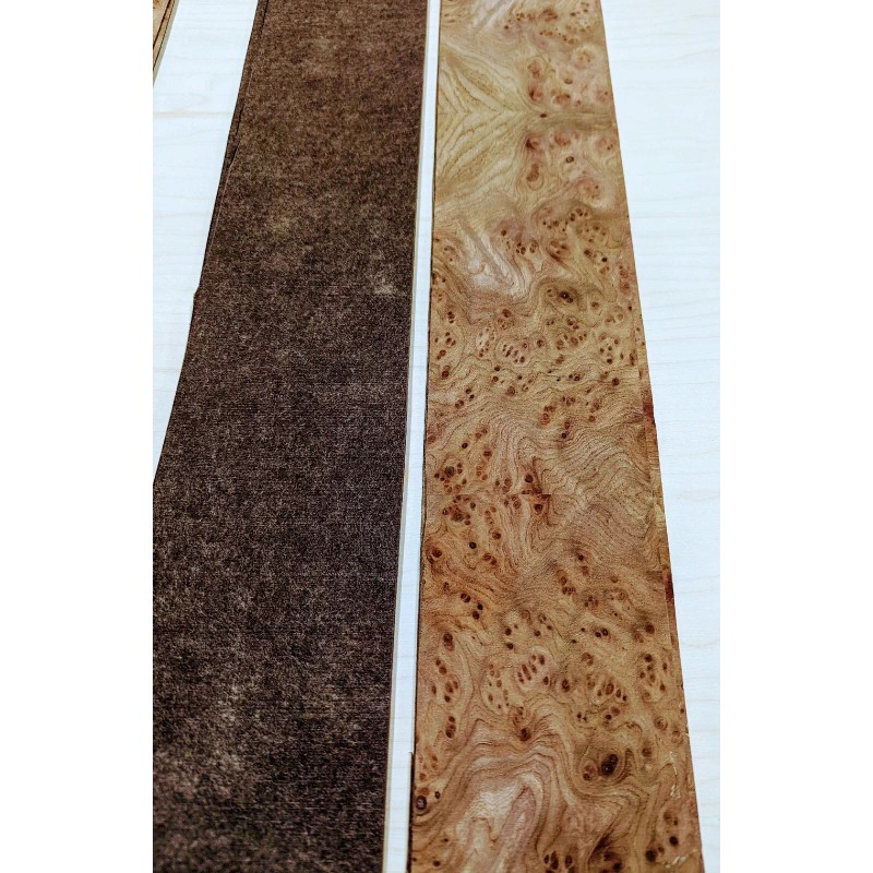 Carpathian Elm Burl wood veneer 3.5" x 25" with paper
