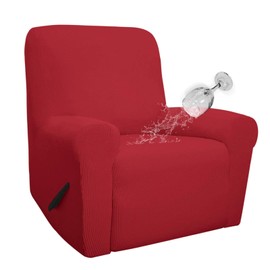 Easy-Going 100% Waterproof Recliner Cover, Dual Waterproof Couch Cover, 1-Piece Jacquard Sofa Cover, Leakproof Slipcover for Kids, Pets, Dog and Cat (Recliner, Christmas Red)