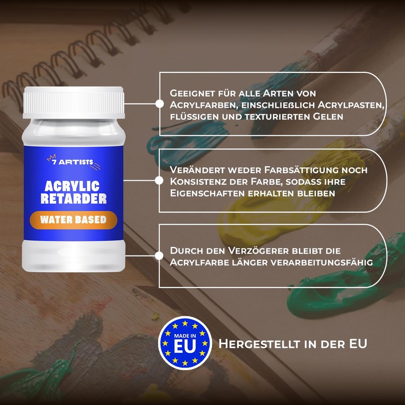 7 Artists Acrylic Retarder 100ml Retarder for Acrylic Paints |