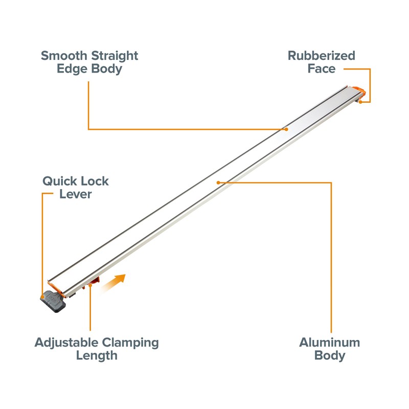 BORA 50” NGX Clamp Edge, Straight Cut Guide for Circular