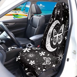 Tuoxiukan Gothic Butterfly Moon Car Seat Sweat Towel Cover After Gym Workout Beach Swimming Machine Washable Car Seat Towels for Front Seats with Non-Slip Backing