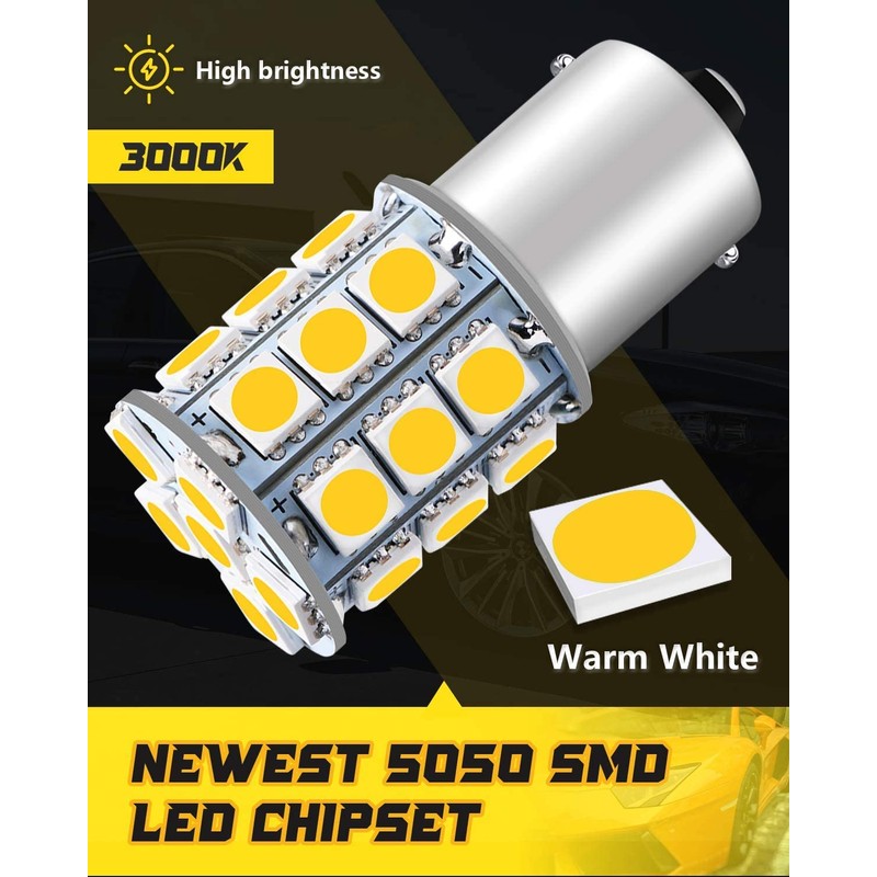 Qoope 1156 1141 LED Bulb Warm White Super Bright 1003