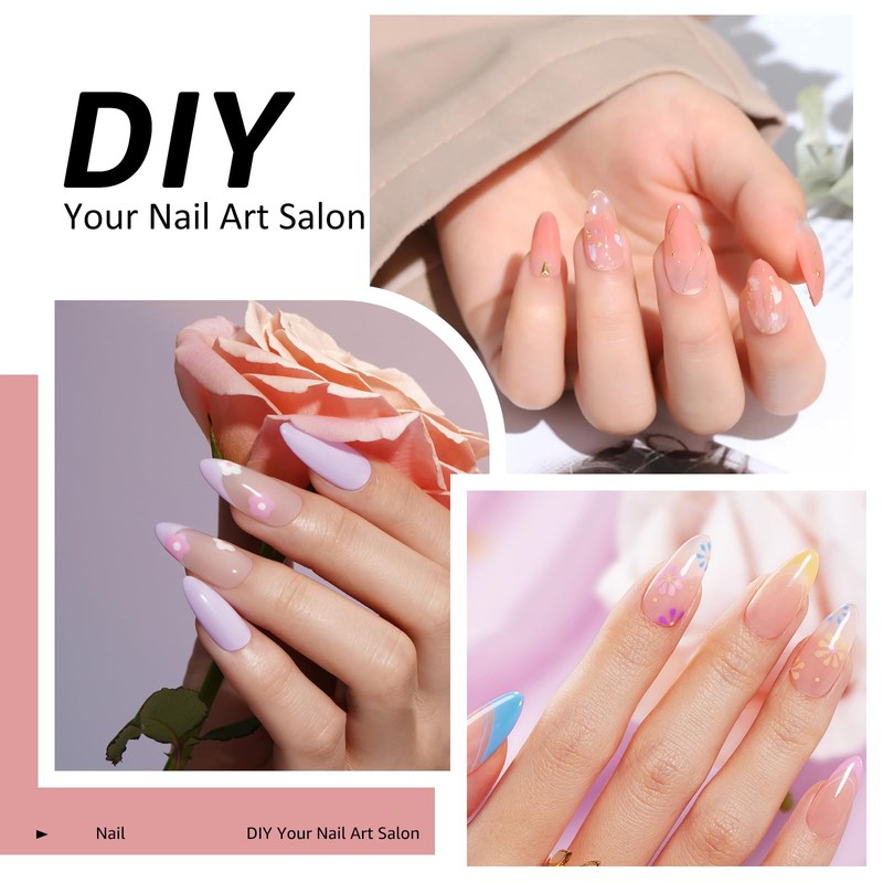 Quaferen Extra Short Nail Tips: 600Pcs Clear Almond Tips Half