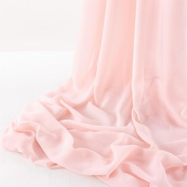 Pink 10 Yards 60" Wide Sheer Fabric Chiffon Fabric by The Yard Continuous Solid Color Draping Fabric for Wedding Party Backdrop