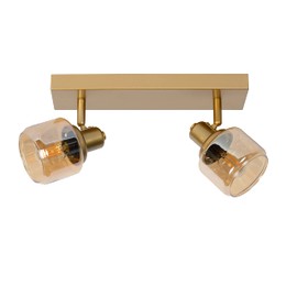 LUCIDE Bjorn Ceiling Spotlight 2 x E14 Matt Gold/Brass