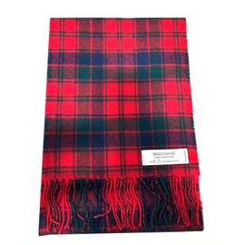 Briomhar Robertson Tartan Plaid Wool Scottish Scarf - 100% Lambswool Made in Scotland, Perfect Winter Scarf for Cold Weather
