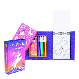 Tiger Tribe Coloring Set - Unicorn Magic - Take Along Traveling Kit - All Supplies Included - Easy Clean Up and Storage - Ages 4+ - 60237