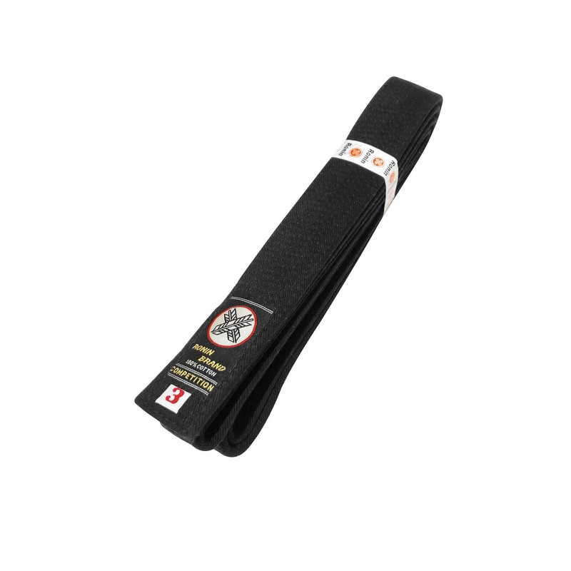Ronin Deluxe Cotton Black Belt for Karate, Judo, Tae Kwon