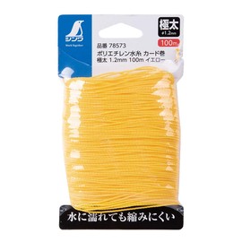 Shinwa Rules 78573 Polyethylene Water Line Card Wound Extra Thick 0.05 inch (1.2 mm) 328.4 ft (100 m) Yellow