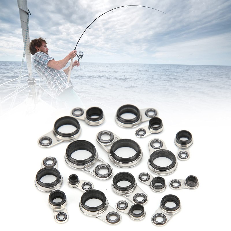Fishing Rod Guide Ceramic Ring Repair Kit Stainless Steel Telescopic