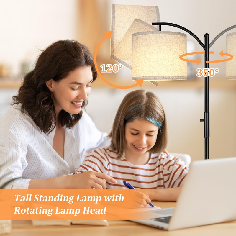 ROTTOGOON Dimmable Floor Lamp, Arc Floor Lamps for Living Room,