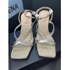 Coach Kaia Metallic High Heel Sandal-Platinu