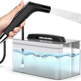 Zooma Reise Bidet Elektrisch, 2.3L Portable Bidet, Elektrisch Bidet Handbrause für Toilette Outdoor, Camping Flasche Sprühflasche Hand Perinealflasche für Damen Mann Kinder