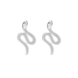 Snake Earrings for Women 2024 Sterling Silver Trendy Earrings Lightweight Fashion Hypoallergenic Earrings(H-10027-A1365S-20mm)
