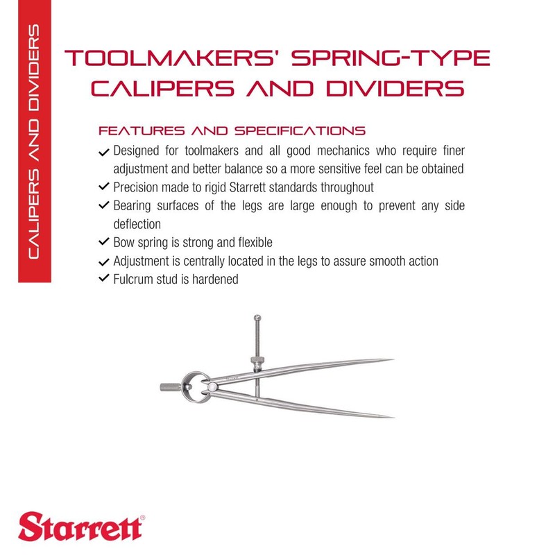 Starrett Toolmakers Spring-Type Caliper and Divider with Bow Spring and