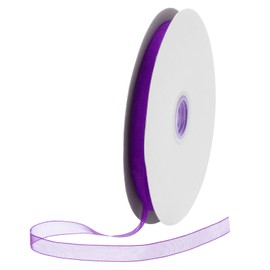 DMiotech 100 Yards Organza Ribbon 3/8 Inch Dark Purple Chiffon Ribbon Shimmer Sheer Gift Wrapping Ribbons for Flower Bouquets Wedding Birthday DIY Decoration