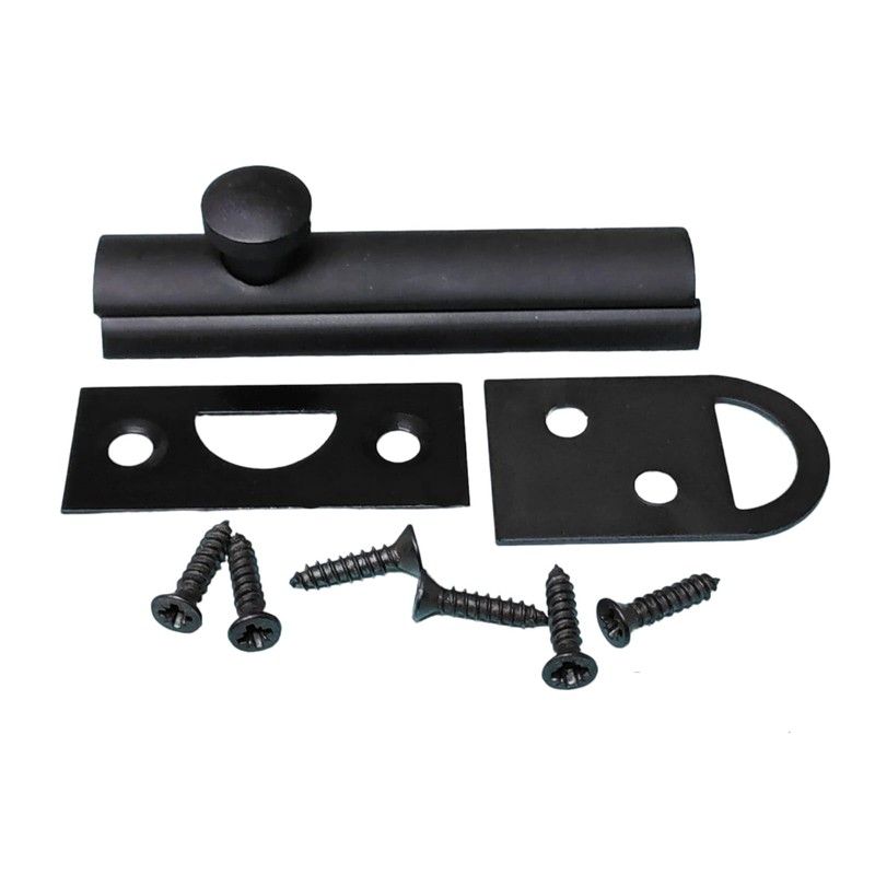 2.5 Inch Flat Door Bolts Black Plated Bolt Door Latches