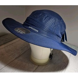 Mission Hydroactive Cooling UPF 50 OS Navy Blue Brim Bucket Hat 111353 NEW