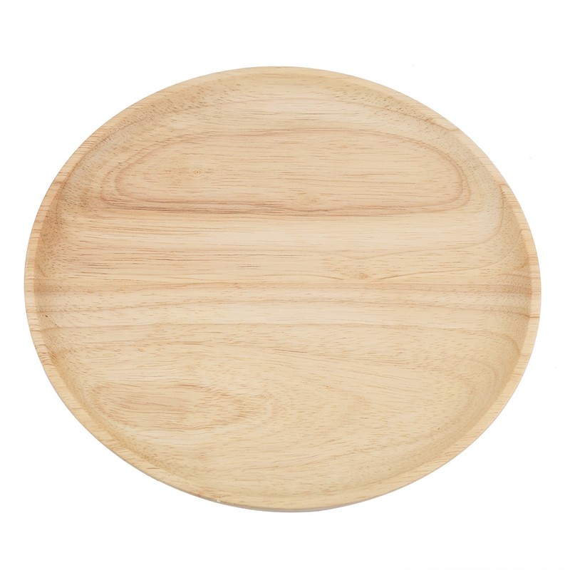 Elegant Round Wood Tea Tray Sushi Snacks Fruits Serving Plate