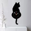 LOVIVER Wagging-Tail Cat Quartz Wall Clock for Decor, Black Cat