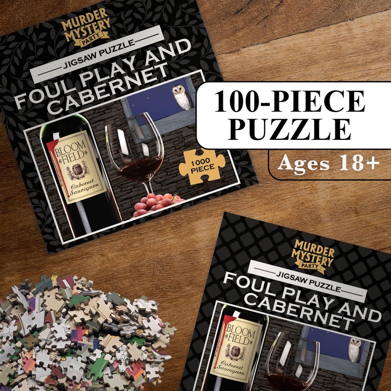 Bepuzzled Classic Mystery Jigsaw Puzzle - Foul Play & Cabernet,