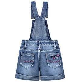Peacolate 4-10 Years Summer Little Kids Denim Shortalls Flip Sequins Embroidery Blue Dungarees Shorts Overalls, star