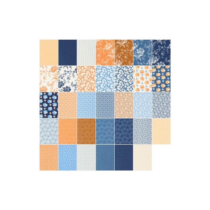 Moda Fabrics Denim & Daisies Fat Quarter Bundle by Fig