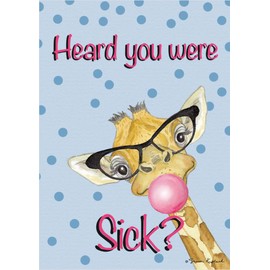 Shared Blessings Heard You Were Sick? 1 Count Funny Giraffe Get Well Card, Religious Greetings with KJV Scripture