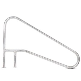 KUAFU Pool Handrail Grab Rail, Swimming Pool Bend Handle Stair Rail for Inground Pool 49.5"X35.5" Stainless Steel 300lbs Load Capacity