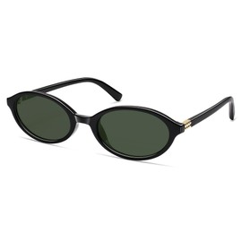 Appassal Retro Oval Sunglasses for Women Vintage Fashion Trendy Funny Small 90s Sunnies 2025 AP3728 Black/Green