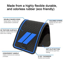 SENSHINE for Dodge Journey Accessories 2021 2020 2019 2018 2011-2021 Non-Slip Anti Dust Cup Holder Insert Center Console Shifter Liner Trim Door Packet Mats Premium Custom Interior 5PC Set (Blue Trim)