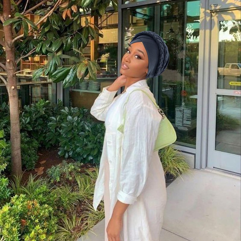 DRESHOW 1 Piece African Women's Turban Braid Headwear Headscarf Chemo