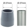 27mm Grey Rubber Ferrules Ideal for Drive Medical Folding Walking