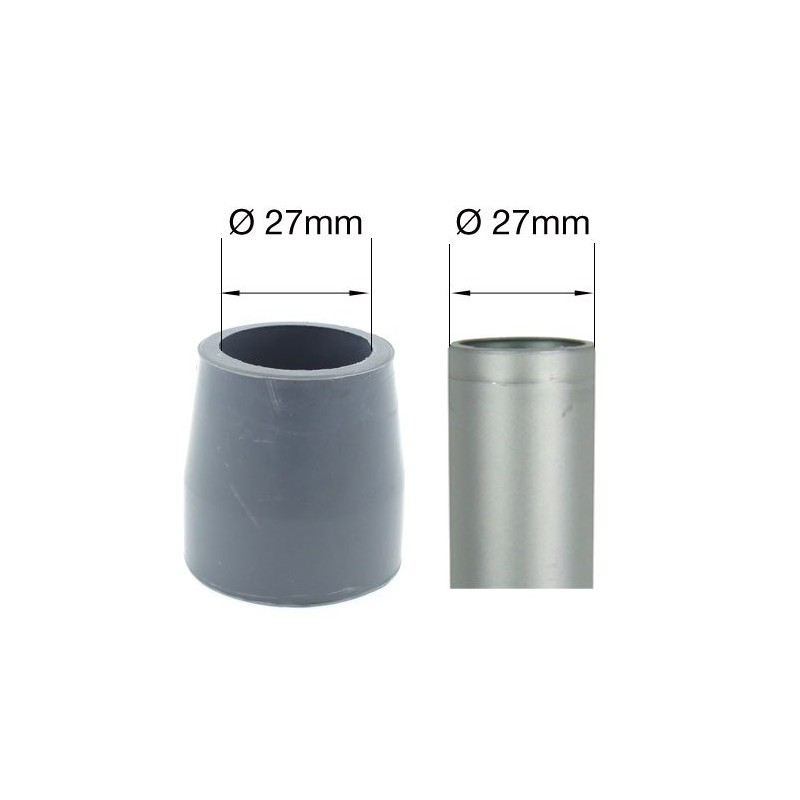 27mm Grey Rubber Ferrules Ideal for Drive Medical Folding Walking