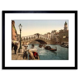 Wee Blue Coo PHOTO CANAL GONDOLA RIALTO BRIDGE VENICE ITALY FRAMED PRINT F97X5389