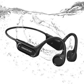 MANKIW Kopfhörer Schwimmen, Knochenschall Kopfhörer Bluetooth 5.4, IPX8 Wasserdicht kopfhörer, 32G-Speicher Unterwasser-Kopfhörer mit MP3-Player für Schwimmen,Laufen